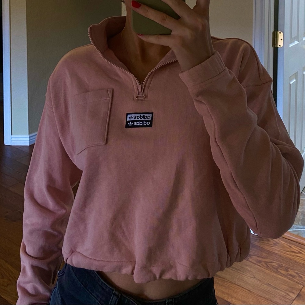 Adidas Women’s Cropped Pink Quarter Zip